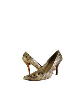 Stuart Weitzman Pumps Size 6.5 Python Snake Embossed Tan Pumps